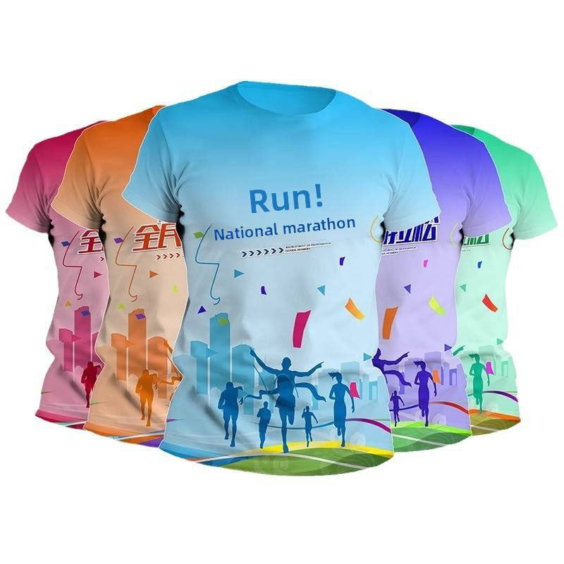 Wholesale Marathon Running T Shirt Run with Custom Full Print