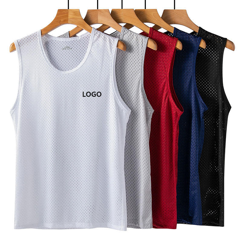 Wholesale Singlet for Running with Allover Mesh and Quick-Dry Fabric