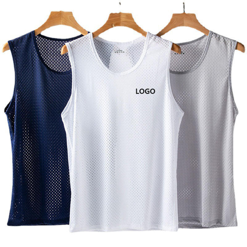 Wholesale Singlet for Running with Allover Mesh and Quick-Dry Fabric