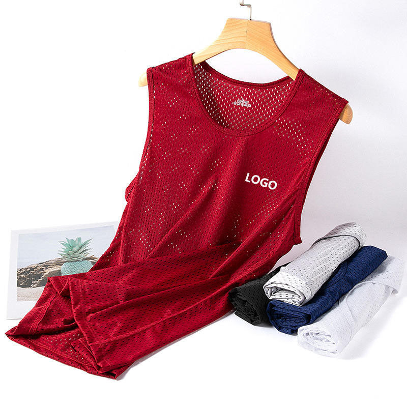 Wholesale Singlet for Running with Allover Mesh and Quick-Dry Fabric