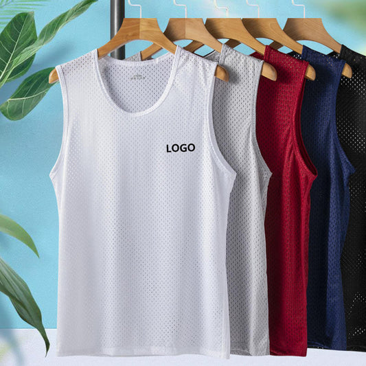 Wholesale Singlet for Running with Allover Mesh and Quick-Dry Fabric