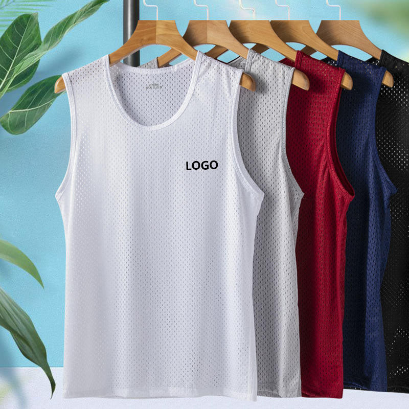 Wholesale Singlet for Running with Allover Mesh and Quick-Dry Fabric